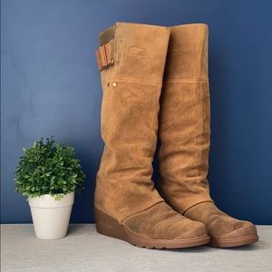 Sorel Oiled Suede Waterproof Wedge Boots